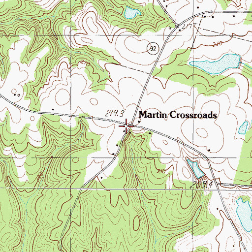 Topographic Map of Laurens County Fire Department Youngs Station 2, SC