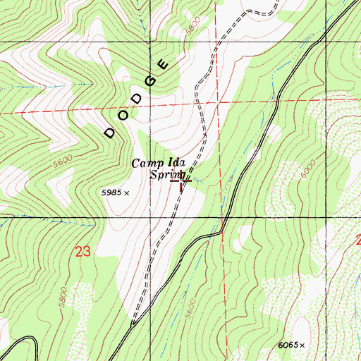 Topographic Map of Camp Ida Spring, CA