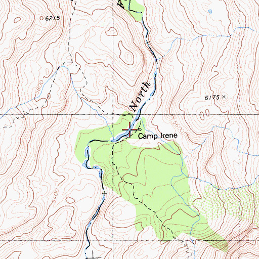 Topographic Map of Camp Irene, CA