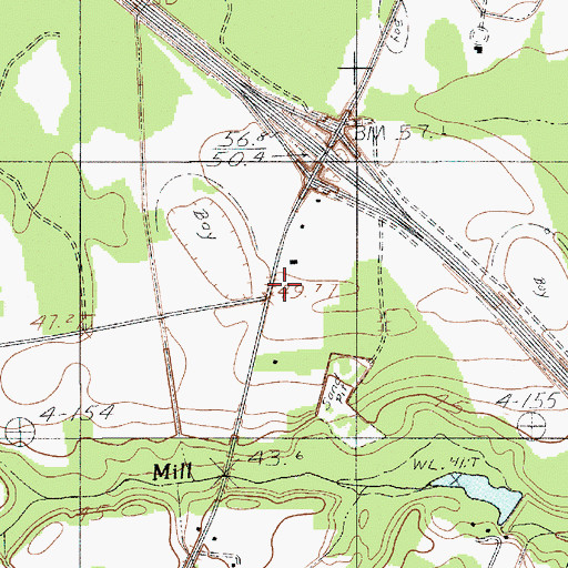 Topographic Map of Bowman Fire Department, SC