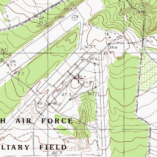 Topographic Map of North Air Force Auxillary Field Fire Department, SC