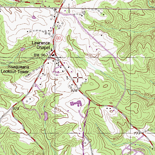 Topographic Map of Central Rural Fire Department, SC