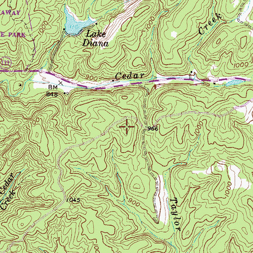 Topographic Map of Shady Grove Fire Department, SC