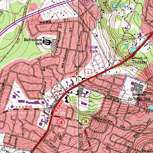 Topographic Map of Columbia - Richland Fire Department Belvedere, SC