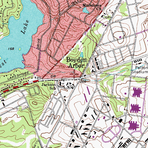 Topographic Map of Columbia - Richland Fire Department Gills Creek, SC