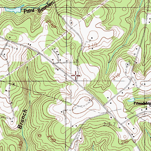 Topographic Map of Glenn Springs - Pauline Fire Department Station 2, SC