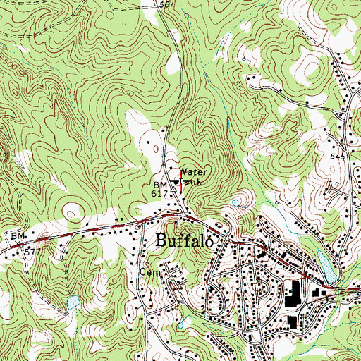 Topographic Map of Buffalo Fire Department, SC