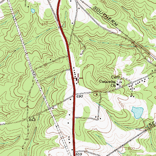 Topographic Map of Lesslie Fire Department Station 3, SC