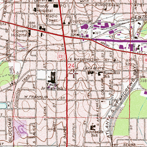 Topographic Map of Gran's Home Assisted Living Facility, AL