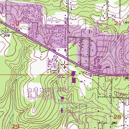 Topographic Map of Aircrest Commercial Park, AL
