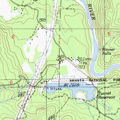 Topographic Map of Camp Pit, CA