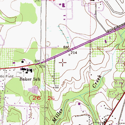 Topographic Map of Macy Trailer Park, AL