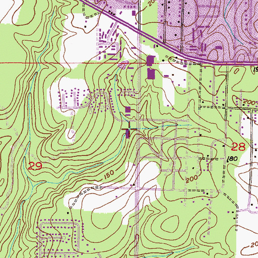 Topographic Map of Hillcrest Road Commercial Park, AL