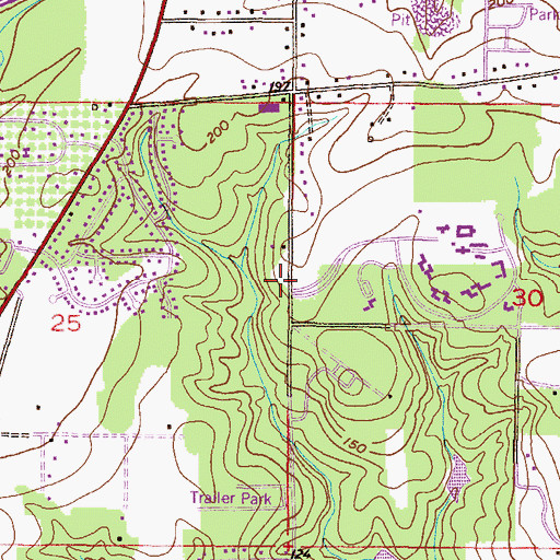 Topographic Map of South Schillinger Commercial Park, AL