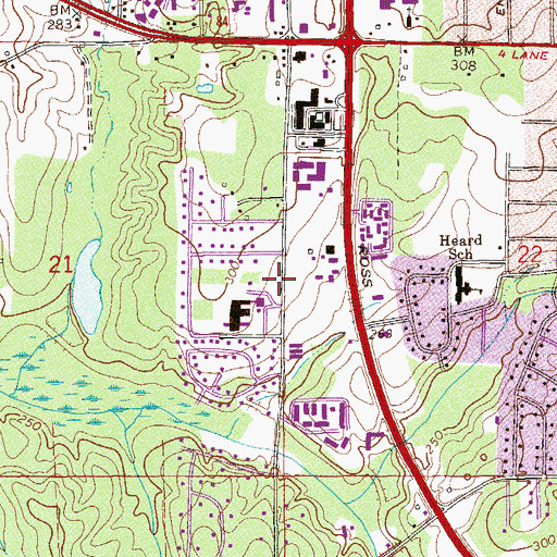 Topographic Map of Wesley Manor, AL