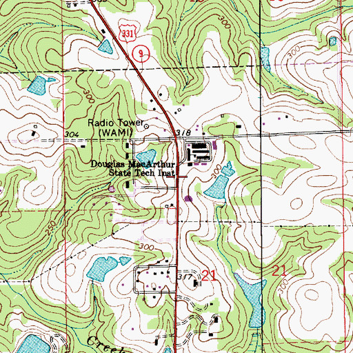 Topographic Map of The Woodmoore, AL