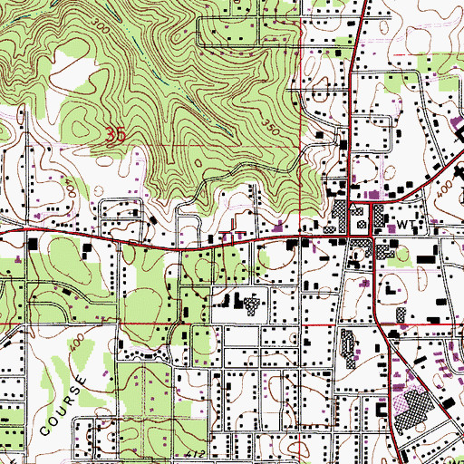 Topographic Map of Monroe Manor Nursing Home, AL