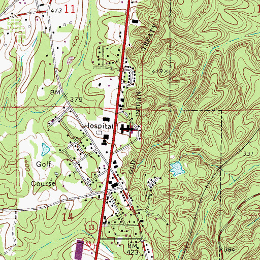 Topographic Map of Thomasville Nursing Home, AL