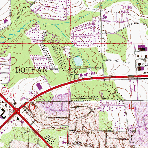 Topographic Map of Northside Station Dothan Post Office, AL