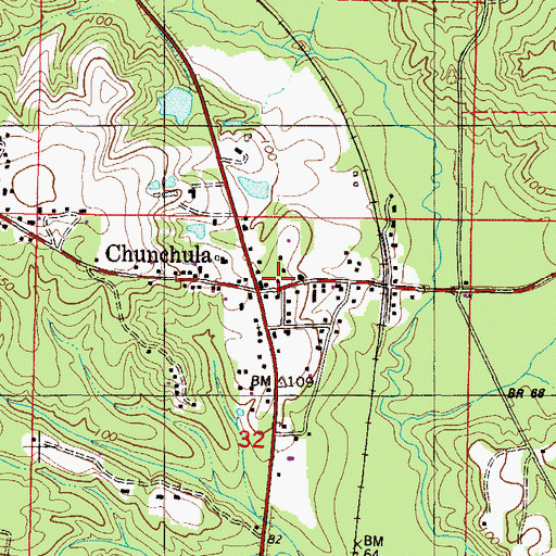 Topographic Map of Chunchula Post Office, AL