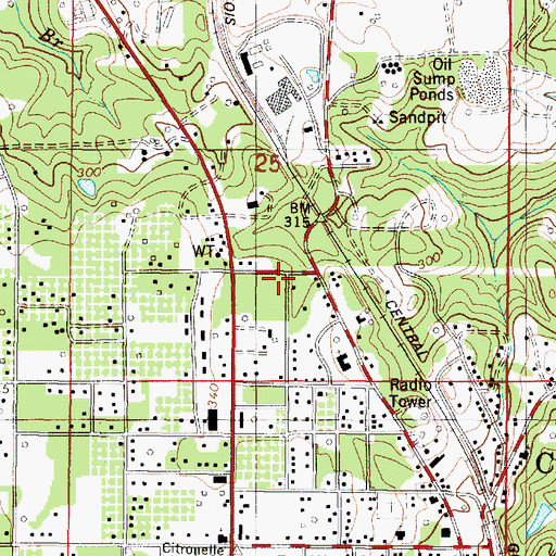 Topographic Map of Citronelle Post Office, AL