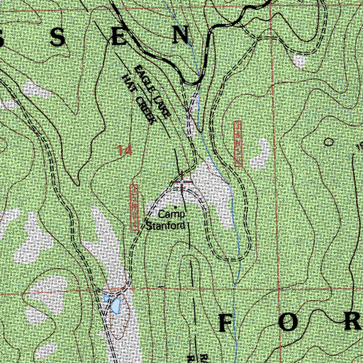 Topographic Map of Camp Stanford, CA