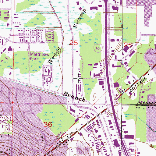 Topographic Map of Blackwood Commercial Park, AL