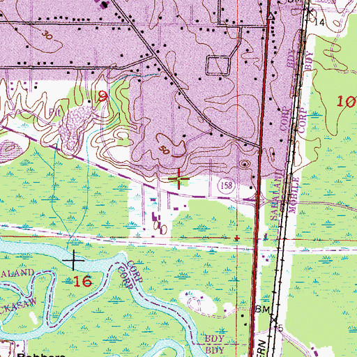 Topographic Map of King's Brigade Prayer Training Center, AL