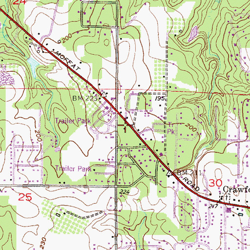 Topographic Map of B F P Commercial Park, AL