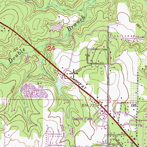 Topographic Map of Moffett Road Professional Park, AL