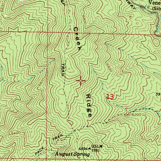 Topographic Map of Ash Creek Ridge, AZ