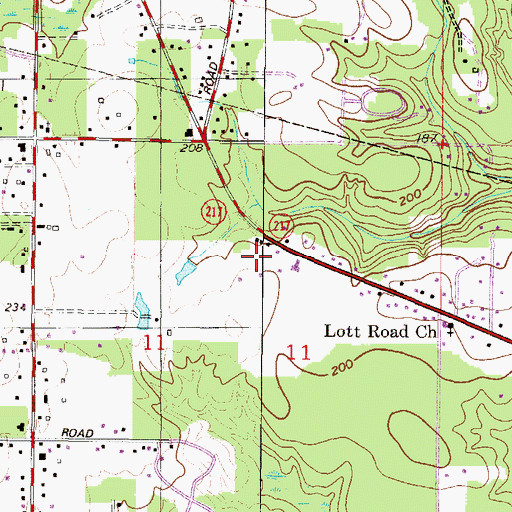 Topographic Map of Chapel of Praise Cemetery, AL