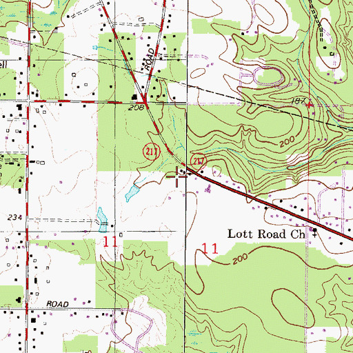 Topographic Map of Miller Cemetery, AL