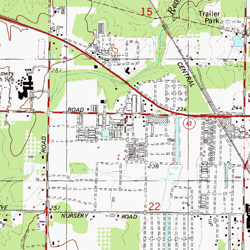 Topographic Map of Blackwell Nursery, AL