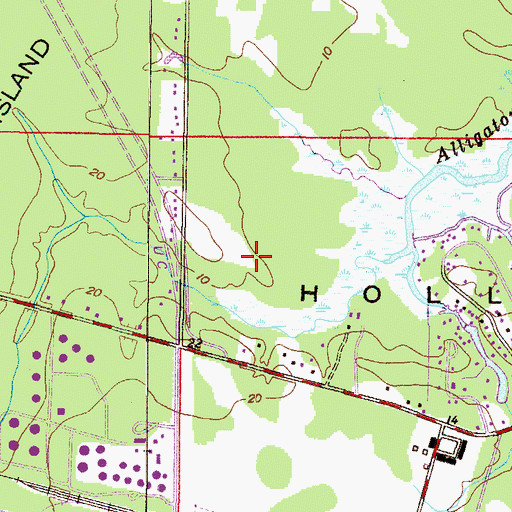 Topographic Map of Hurricane Bay Business Park, AL