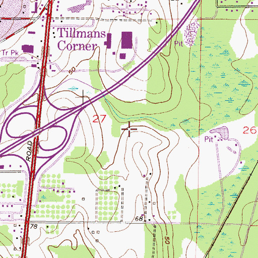 Topographic Map of Mobile Bay Area Food Bank, AL