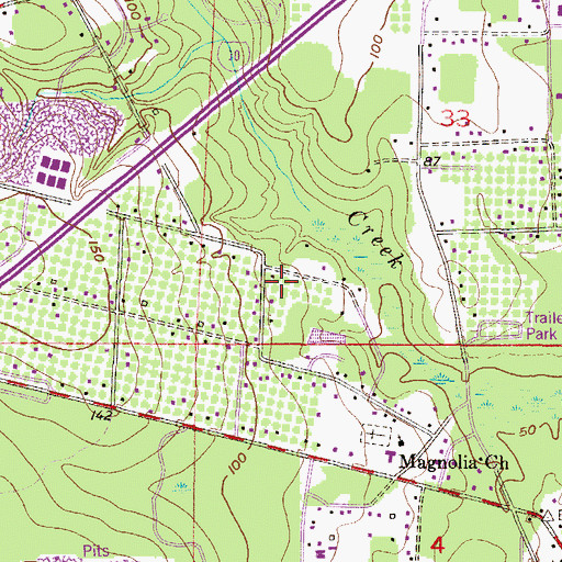Topographic Map of Harrison Trailer Park, AL