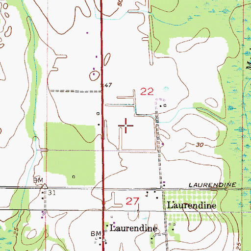 Topographic Map of Laurendine Industrial Park, AL