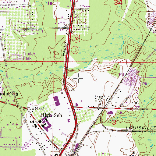 Topographic Map of Rite Industrial Park, AL
