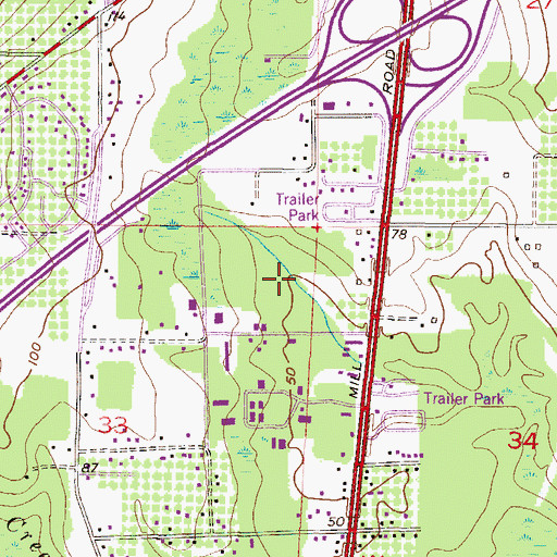 Topographic Map of Iron Works Road Industrial Facility, AL