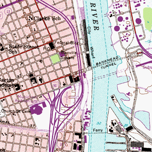 Topographic Map of City Square Shopping Center, AL