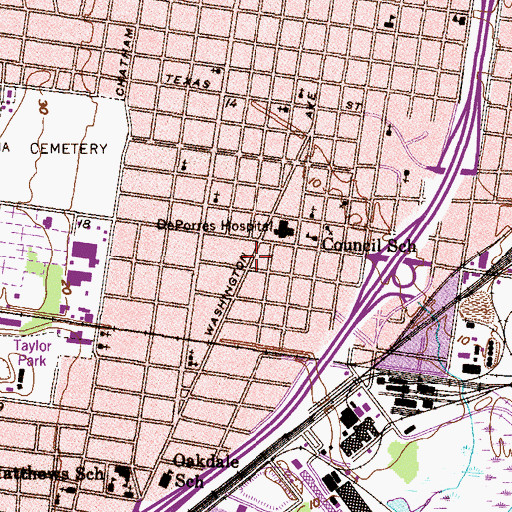 Topographic Map of Oakdale Pentecostal Holiness Church, AL