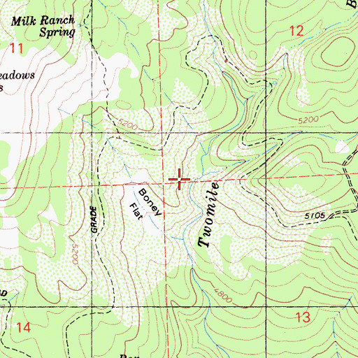 Topographic Map of Camp Twentyfive Creek, CA