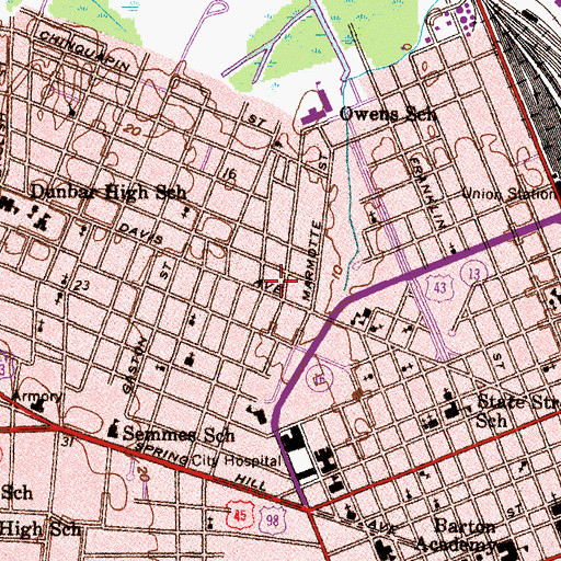 Topographic Map of Lincoln Square Shopping Center, AL