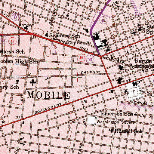Topographic Map of Salvation Army, AL