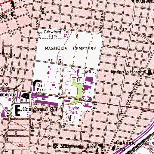 Topographic Map of Reformed Temple Jewish Cemetery, AL