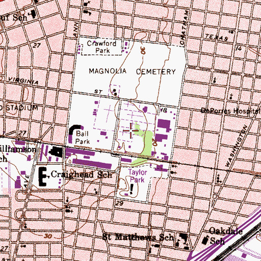 Topographic Map of Ahavas Chesed Cemetery, AL