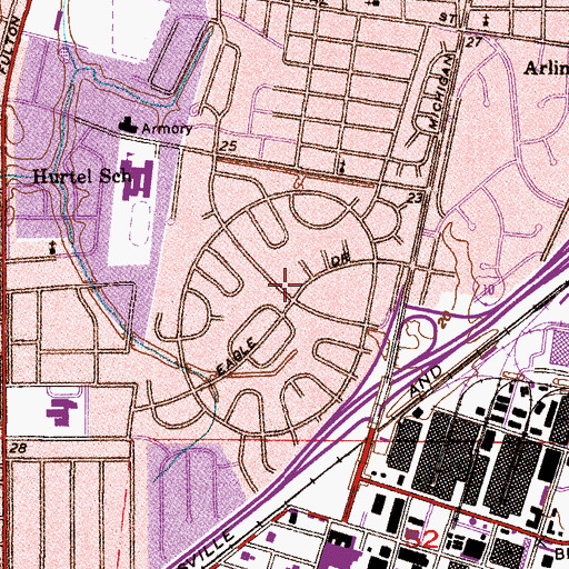 Topographic Map of Thomas James Place Public Housing, AL