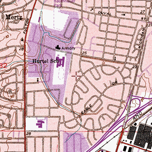 Topographic Map of West Cardinal Place Public Housing, AL