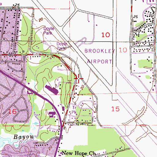 Topographic Map of Lartigue Cemetery, AL
